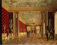 Krendovsky Yevgraf Fyodorovich Interiors of the Winter Palace. The Throne Room of Empress Maria Fiodorovna - Hermitage